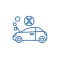 Car broke line icon concept. Car broke flat vector symbol, sign, outline illustration.