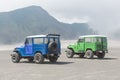 car at Bromo Mountain, Mount Bromo is one of the most visited tourist attractions in Java, Indonesia