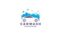 car with bubble wash blue modern logo symbol icon vector graphic design illustration
