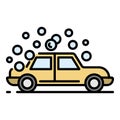 Car bubble wash icon color outline vector Royalty Free Stock Photo