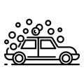 Car bubble wash icon, outline style Royalty Free Stock Photo