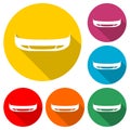 Car bumpers icon or logo, color set with long shadow Royalty Free Stock Photo