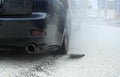 Car burnout with smoke Royalty Free Stock Photo