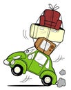 Car bussy cartoon design illustration