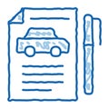 Car Buy Agreement doodle icon hand drawn illustration