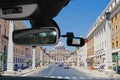 Car camera with view of Saint Peter& x27;s Church, Rome, Italy Royalty Free Stock Photo