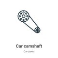 Car camshaft outline vector icon. Thin line black car camshaft icon, flat vector simple element illustration from editable car