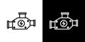 Car carburetor thin line vector icon set Royalty Free Stock Photo