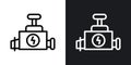 Car carburetor thin line vector icon set Royalty Free Stock Photo