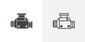 Car carburetor thin line vector icon set Royalty Free Stock Photo