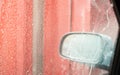 Car Care Business. Automatic Car Wash Process. Spray foam bubble shampoo on the car surface and Tire. Royalty Free Stock Photo