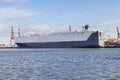 Car carrier at a port Royalty Free Stock Photo