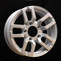 Car cast aluminum alloy wheels, black silver with polished front, very beautiful and modern, fashion. Close-up on dark background Royalty Free Stock Photo