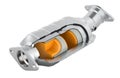 Car catalytic converter, cross section. 3D rendering Royalty Free Stock Photo