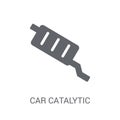 car catalytic converter icon. Trendy car catalytic converter log