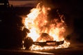 Car caught on fire. Royalty Free Stock Photo