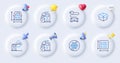 Car charge, Opened box and House dimension line icons. For web app, printing. Vector