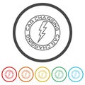 Car charging icon. Set icons in color circle buttons Royalty Free Stock Photo