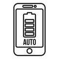 Car charging phone notification icon, outline style