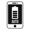 Car charging phone notification icon, simple style Royalty Free Stock Photo