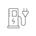 Car charging station line icon