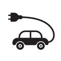 Car charging symbol, Vehicle with plug vector isolated on white background Royalty Free Stock Photo