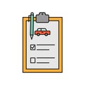 car check, car service, check list line icon colored. element of car repair illustration icons. Signs, symbols can be