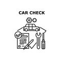 Car Check Tool Vector Concept Black Illustration