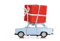 Car with christmas present Royalty Free Stock Photo