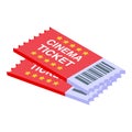 Car cinema ticket icon isometric vector. Drive movie Royalty Free Stock Photo