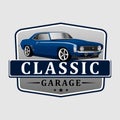 Car classic logo garage vector
