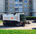 Car cleaning street in Vilnius