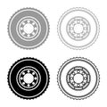 Car clutch flywheel cohesion transmission auto part plate kit repair service set icon grey black color vector illustration image