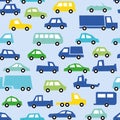 Car collection seamless patten , automobile set Royalty Free Stock Photo