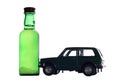 Car collided with bottle