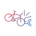 Car collision with cyclist gradient linear vector icon Royalty Free Stock Photo