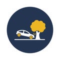 Car collision with tree Isolated Vector icon that can be easily modified or edited