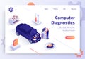 Car Computer Diagnostics Service Vector Web Site