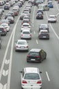 Car congestion at motorway toll collecting station