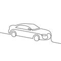Car continuous line vector illustration Royalty Free Stock Photo
