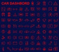 Car control panel interface. Automatic dashboard icon icons Royalty Free Stock Photo