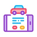 Car control phone app icon vector outline illustration Royalty Free Stock Photo