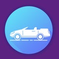 Car convertible icon.Flat vector illustration.Vehicle side view.