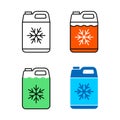 Car coolant canister icon. Motor antifreeze jerrycan symbol Royalty Free Stock Photo