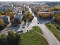 car country road aerial photo summer day Royalty Free Stock Photo