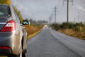 Car on country road lane Royalty Free Stock Photo