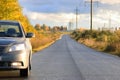 Car on country road lane Royalty Free Stock Photo