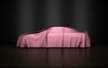 Car covered cloth side view Royalty Free Stock Photo