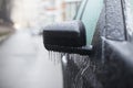 Car covered with ice, winter Royalty Free Stock Photo