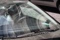 Car covered in pollen - allergy season Royalty Free Stock Photo